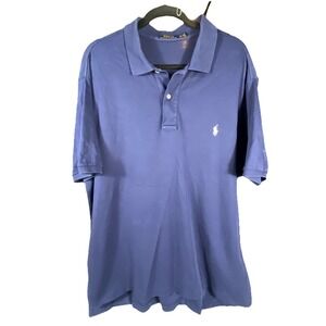 Polo‎ Ralph Lauren Polo Shirt Mens 2XB Big Navy Blue Golf Stretch Preppy Classic